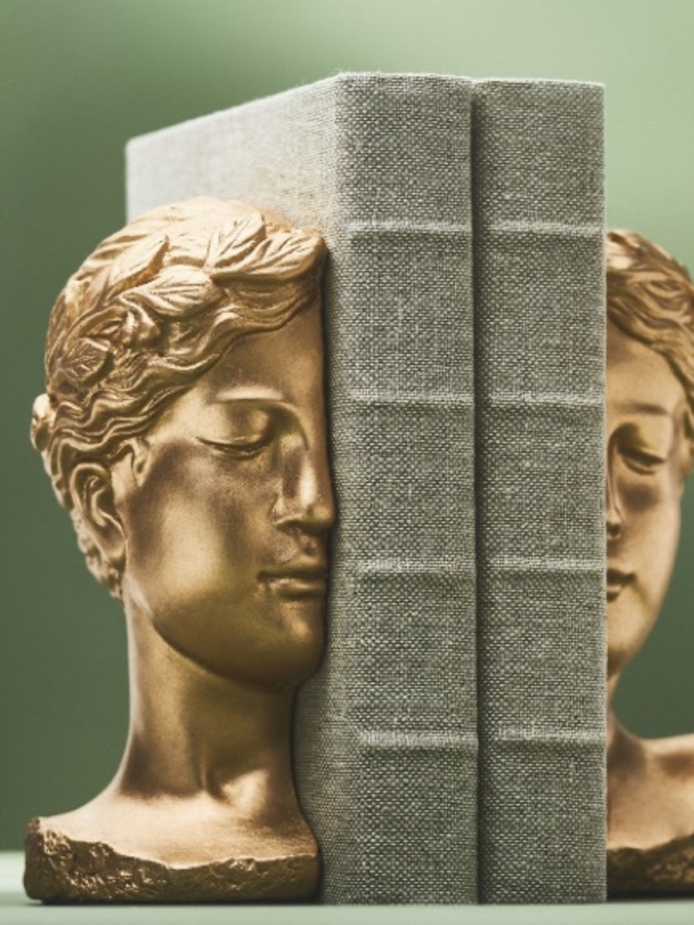 Anthropologie Glenda Gold Sculpted Bust Bookends - Picture 4 of 6